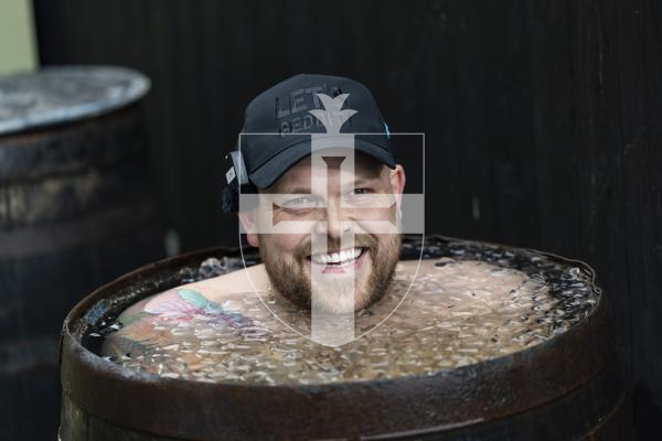 Picture by Sophie Rabey.  07-03-26.  Harry Beattie, commonly known on social media as 'Ice Bath Harry', was in Guernsey and took an ice bath and plunge in the bathing pools.  He is a recovering drug addict who has started using ice baths daily to help with his sobriety and mental health.  He films the videos and has a big following.