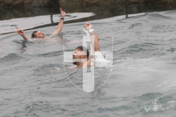 Picture by Sophie Rabey.  07-03-26.  Harry Beattie, commonly known on social media as 'Ice Bath Harry', was in Guernsey and took an ice bath and plunge in the bathing pools.  He is a recovering drug addict who has started using ice baths daily to help with his sobriety and mental health.  He films the videos and has a big following.