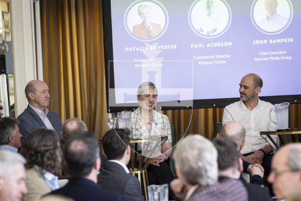 Picture by Peter Frankland. 11-03-26 Chamber of Commerce event at the OGH on the subject of links with France. L-R - John Bampkin, Natalia Silvester, Paul Acheson and David Ummels.