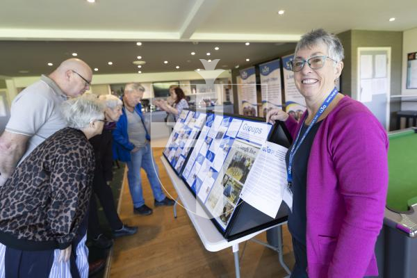 Picture by Peter Frankland. 11-03-26 U3A Coffee morning at KGV where new members could learn all about what the U3A have to offer. Jane Pearson is the chair of U3A.
