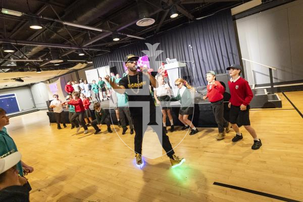 Picture by Sophie Rabey.  29-04-26.  MC Grammar performed to Primary School students at Beau Sejour as part of the Guernsey Literary Festival.