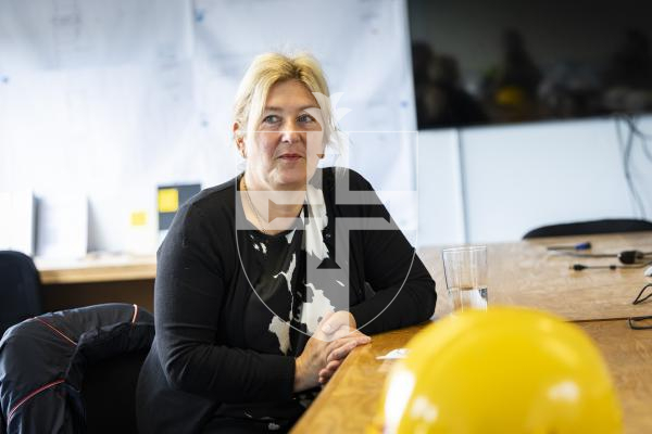 Picture by Sophie Rabey.  30-04-26.  Julie Putman, a senior CIOB representative, is over in Guernsey as part of a wider engagement with the local construction industry.  On her visit to the island she had a tour around Les Ozouets Campus.
Julie Putman.