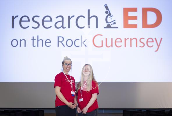 Picture By Peter Frankland. 02-05-26 Research Ed on the Rock Guernsey. Teaching conference at Les Beaucamp School. Event organisers from the Education Department are L-R - Sarah Ferguson, Executive Officer and Laura Moody, Graduate Officer.