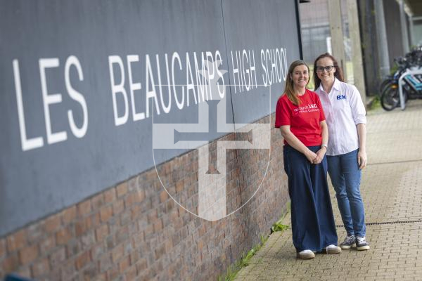 Picture By Peter Frankland. 02-05-26 Research Ed on the Rock Guernsey. Teaching conference at Les Beaucamp School. L-R - Sophie Roughsedge, Head of Eduacation Operations and Laura Matthews, Office Manager at Les Ozouets Campus.