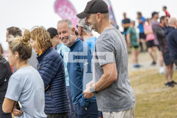 Picture by Sophie Rabey.  02-05-26.  Saturday  morning parkrun had two special guests join in this week.  Founder of Parkrun, Paul Sinton-Hewitt CBE and English journalist, newsreader and broadcaster, Sophie Raworth.  They were both in Guernsey for talks in the Guernsey Literary Festival.