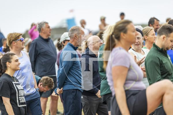 Picture by Sophie Rabey.  02-05-26.  Saturday  morning parkrun had two special guests join in this week.  Founder of Parkrun, Paul Sinton-Hewitt CBE and English journalist, newsreader and broadcaster, Sophie Raworth.  They were both in Guernsey for talks in the Guernsey Literary Festival.
