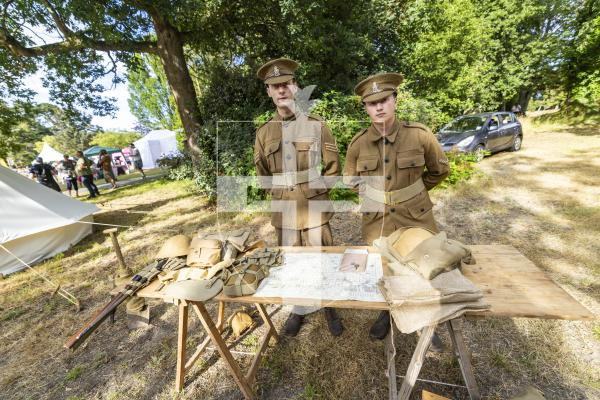 Picture by Sophie Rabey.  06-07-26.  Lé Viaër Marchi 2026 (run by The National Trust of Guernsey) at Saumarez Park.  
L-R Karl Laugeard and George Blake are over from Jersey as part of the Force 135 Living History Group.