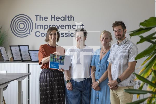 Picture by Peter Frankland. 07-07-26 The Health Improvement Commission have released their annual report into the state of the island's health. L-R - Ellie Gould, Healthier Weight Lead, Alex Hawkins-Drew Associate Director of Public Health, Alex Costen, Be Active Lead and Alex Kosnas, Eat Well Lead.