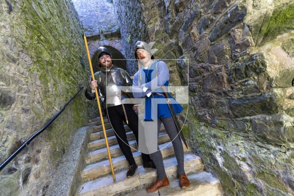 Picture by Peter Frankland. 23-08-26 Castle Cornet Fete d'Etai. L-R - Stephen King and Callum Tostevin-Hall came dressed for the occasion.