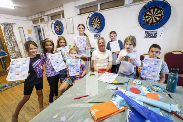 Picture by Sophie Rabey.  24-08-26.  Children from a holiday club at the Gremlin (RAFA) have been taking part in a theme called "future leaders, deputy for the day'' .  They created manifestos and voting badges as well as had the chance to talk to some local deputies.
Deputy Sally Rochester attended and spoke with the children.