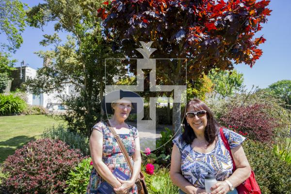 Pictured by Connor Rabey. 01/06/2024. 
St Peters Hidden Gardens, hosted by the Parish Church and supported by Rocq Capital.
Visitors enjoying looking around the gardens. L-R Elise Gaudion and Judith Pattimore.