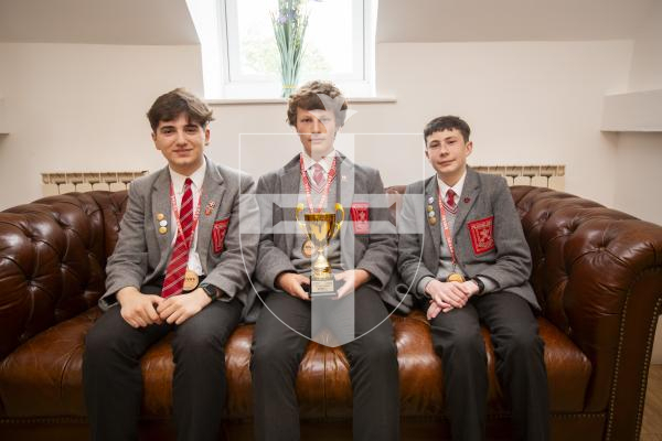 Picture by Sophie Rabey.  13-06-24.  Blanchlande Year 10 Business Students L-R  Francesco Cacae, Oliver Pederson and James Mills placed 3rd in the national Boss Business Competition.  Teams took on the challenge of running a virtual company using the Revas travel agency simulation game.