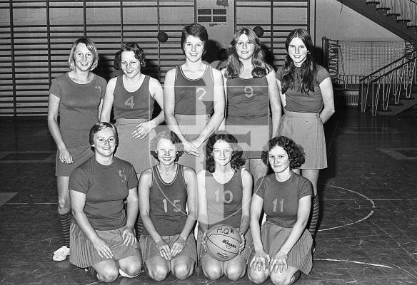 Picture by Guernsey Press.  Ladies Basketball 1976.  GLB