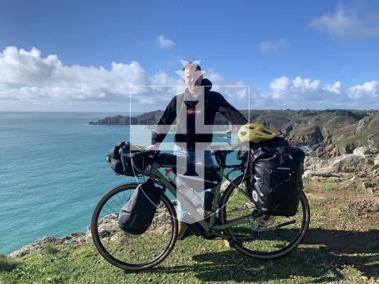 Picture by Tom Porter. 24-02-24 Local cyclist Alex Ford is embarking on a 2,500-mile ride from London to Istanbul at the end of April, and hopes to raise funds for Cancer Research UK in the process.