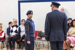 Picture by Sophie Rabey.  01-02-26.  201 Overseas (Guernsey) Squadron of the RAF Air Cadets ceremony at Styx Centre. 
Inspection and presentations were done by special guest, Air Commodore Nick Lowe.
Chloe Sallis (14)