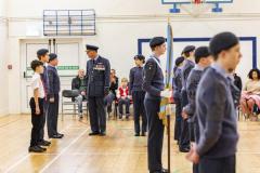 Picture by Sophie Rabey.  01-02-26.  201 Overseas (Guernsey) Squadron of the RAF Air Cadets ceremony at Styx Centre. 
Inspection and presentations were done by special guest, Air Commodore Nick Lowe.