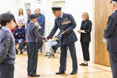 Picture by Sophie Rabey.  01-02-26.  201 Overseas (Guernsey) Squadron of the RAF Air Cadets ceremony at Styx Centre. 
Inspection and presentations were done by special guest, Air Commodore Nick Lowe.