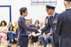 Picture by Sophie Rabey.  01-02-26.  201 Overseas (Guernsey) Squadron of the RAF Air Cadets ceremony at Styx Centre. 
Inspection and presentations were done by special guest, Air Commodore Nick Lowe.
Rhoan Morris (17)