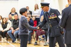 Picture by Sophie Rabey.  01-02-26.  201 Overseas (Guernsey) Squadron of the RAF Air Cadets ceremony at Styx Centre. 
Inspection and presentations were done by special guest, Air Commodore Nick Lowe.
Marley Hatchard (16) received an award and his wings after completing his first solo flight.