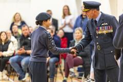 Picture by Sophie Rabey.  01-02-26.  201 Overseas (Guernsey) Squadron of the RAF Air Cadets ceremony at Styx Centre. 
Inspection and presentations were done by special guest, Air Commodore Nick Lowe.
Chloe Sallis (14)