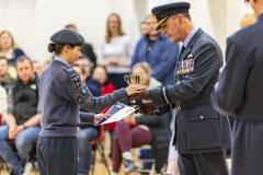 Picture by Sophie Rabey.  01-02-26.  201 Overseas (Guernsey) Squadron of the RAF Air Cadets ceremony at Styx Centre. 
Inspection and presentations were done by special guest, Air Commodore Nick Lowe.
Chloe Sallis (14)