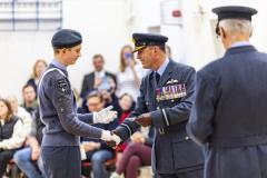 Picture by Sophie Rabey.  01-02-26.  201 Overseas (Guernsey) Squadron of the RAF Air Cadets ceremony at Styx Centre. 
Inspection and presentations were done by special guest, Air Commodore Nick Lowe.
