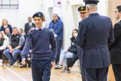 Picture by Sophie Rabey.  01-02-26.  201 Overseas (Guernsey) Squadron of the RAF Air Cadets ceremony at Styx Centre. 
Inspection and presentations were done by special guest, Air Commodore Nick Lowe.