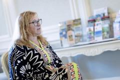 Picture by Peter Frankland. 03-09-25 Fiona Drane was the guest speaker at a Guernsey Hospitality Association event at Moores Hotel. She was talking about the possibility of introducing a visitor levy.