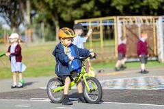 Picture by Sophie Rabey.  16-09-25.  La Mare De Carteret Primary School have had some new playground markings added over the summer break.  It was funded through the schools PTA and the Health Improvement Commission, with the hope to increase physical activity amongst the pupils and help their confidence on bikes etc.
Ari Perkins (4)