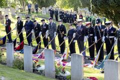 Picture by Peter Frankland. 28-09-25 HMS Charybdis and HMS Limbourne memorial service at Le Foulon Cemetery.