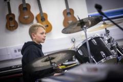 Picture by Peter Frankland. 15-01-25 St Sampson's High School band taking part in the Thirst Music Battle of the School Bands competition. Deaf Donkeys. Lars Austin, 12.