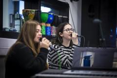 Picture by Peter Frankland. 15-01-25 St Sampson's High School band taking part in the Thirst Music Battle of the School Bands competition. Deaf Donkeys. L-R - Imogen Ellis, 14 and Lily Regan, 15.