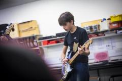 Picture by Peter Frankland. 15-01-25 St Sampson's High School band taking part in the Thirst Music Battle of the School Bands competition. Deaf Donkeys. Lee Srodzinsky, 12.