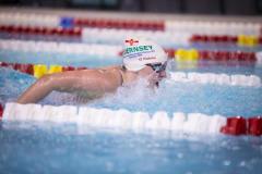 Picture by Peter Frankland. 27-09-24 Swimming at St Sampson's High School. The Wayfarers Travel Island Championships 2024. Orla Rabey, 22.
