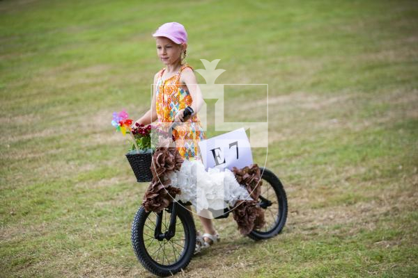 Picture by Sophie Rabey.  24-08-23.  North Show 2023, Battle of Flowers.
Class E - Decorated bicycles, any flowers, under 15years of age.
(no entry name listed on programme)