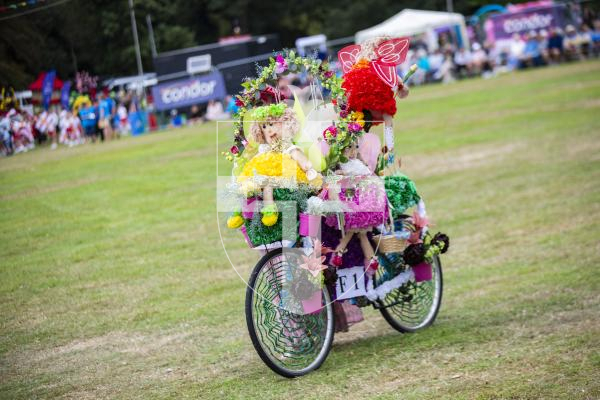 Picture by Sophie Rabey.  24-08-23.  North Show 2023, Battle of Flowers.
Class F - Decorated bicycles, any flowers, any age.
F1 Fairy Fantasy - Debbie Le Page