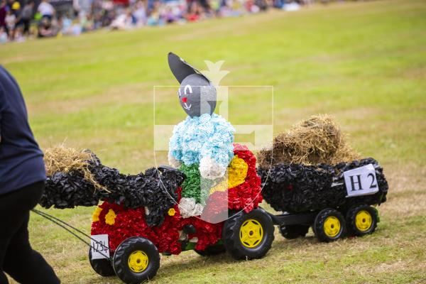 Picture by Sophie Rabey.  24-08-23.  North Show 2023, Battle of Flowers.
Class H - Paper flowers, non-motorised, to be wheeled, drawn or carried.
H2 It’s Hay Time - Leah Peck