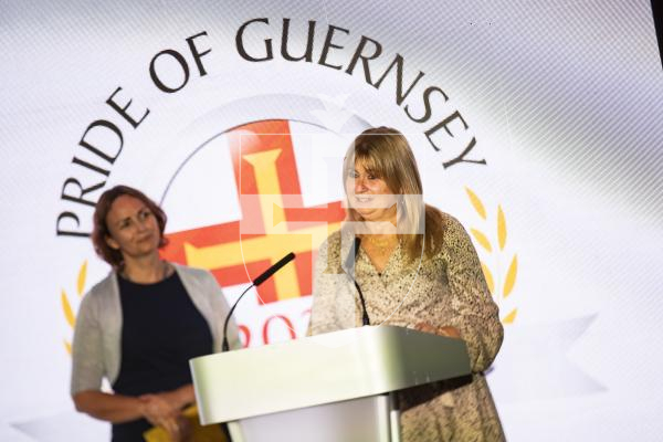 Picture by Sophie Rabey.  07-10-23.  Pride of Guernsey 2023 Awards at St Pierre Park.
Neighbour of the Year, sponsored by Guernsey Energy.  WINNER - Terina Norman.