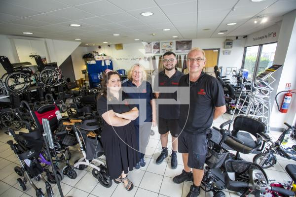 Picture by Luke Le Prevost. 09-08-23.
Pride of Guernsey 2023 nomination.
Guernsey Mobility Ltd, L-R Chloe Gallie, Sue Ferreira, Ethan Tonks and Ian Tonks - Customer Service