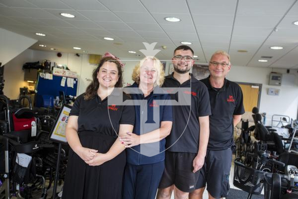 Picture by Luke Le Prevost. 09-08-23.
Pride of Guernsey 2023 nomination.
Guernsey Mobility Ltd, L-R Chloe Gallie, Sue Ferreira, Ethan Tonks and Ian Tonks - Customer Service