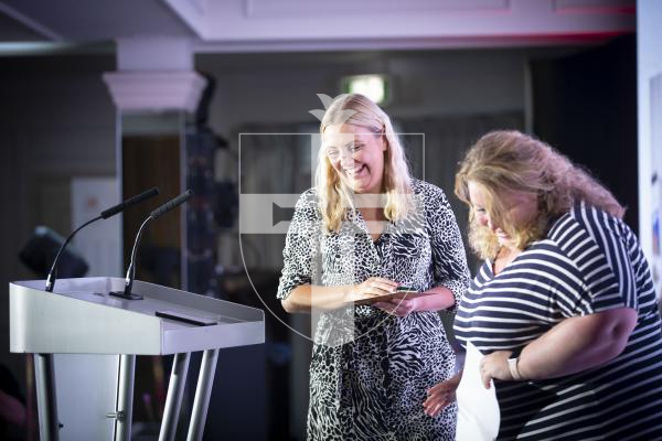 Picture by Peter Frankland. 07-10-23 Pride of Guernsey Awards 2023.  Diversity & Inclusion: L-R - 
Emily Slann and Michelle Steele (Insurance Corporation)