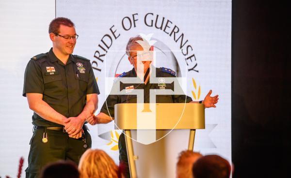 Pic supplied by Andrew Le Poidevin, 19-10-2024. The 2024 Guernsey Press Pride of Guernsey Awards night at St Pierre Park Hotel.
Emergency Hero of the Year Award sponsored by the Medical Specialist Group.
Presented by Steve Evans.
Winner Ambulance & Rescue.