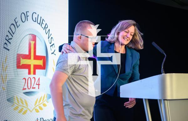 Pic supplied by Andrew Le Poidevin, 19-10-2024. The 2024 Guernsey Press Pride of Guernsey Awards night at St Pierre Park Hotel.
Young Achiever of the Year Award sponsored by St Pierre Park Hotel.
Presented by Elizabeth Raine.
Winner Blake Le Ber.