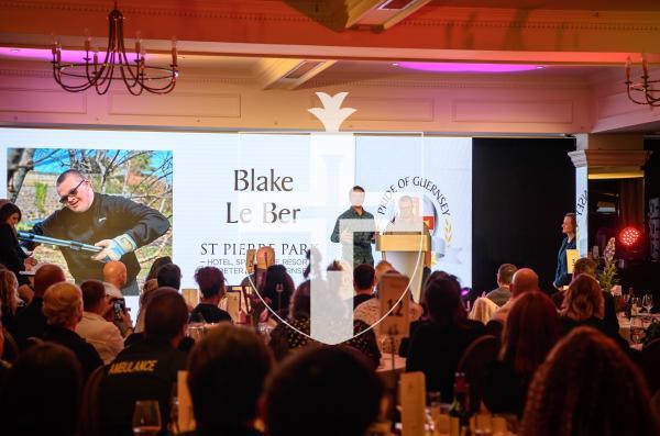 Pic supplied by Andrew Le Poidevin, 19-10-2024. The 2024 Guernsey Press Pride of Guernsey Awards night at St Pierre Park Hotel.
Young Achiever of the Year Award sponsored by St Pierre Park Hotel.
Presented by Elizabeth Raine.
Winner Blake Le Ber.