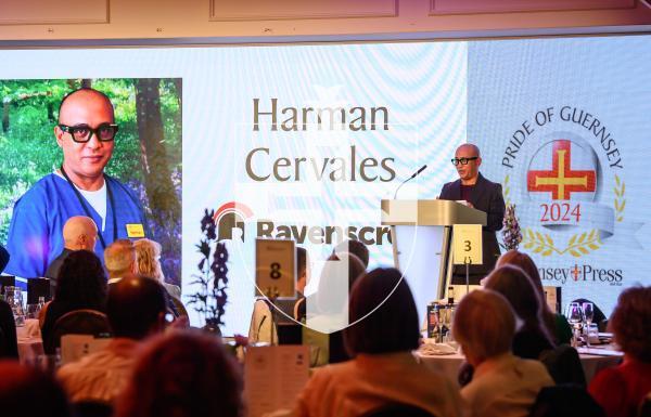 Pic supplied by Andrew Le Poidevin, 19-10-2024. The 2024 Guernsey Press Pride of Guernsey Awards night at St Pierre Park Hotel.
Angel of the Year Award sponsored by Ravenscroft.
Winner Harmen Cervales.