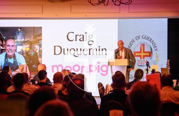 Pic supplied by Andrew Le Poidevin, 19-10-2024. The 2024 Guernsey Press Pride of Guernsey Awards night at St Pierre Park Hotel.
Customer Service of the Year Award sponsored by Moonpig.
Winner Craig Duquemin.