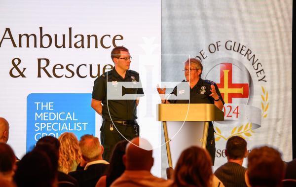 Pic supplied by Andrew Le Poidevin, 19-10-2024. The 2024 Guernsey Press Pride of Guernsey Awards night at St Pierre Park Hotel.
Emergency Hero of the Year Award sponsored by the Medical Specialist Group.
Winner Ambulance & Rescue.