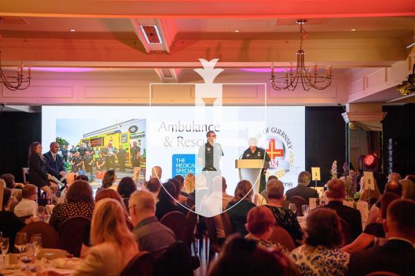 Pic supplied by Andrew Le Poidevin, 19-10-2024. The 2024 Guernsey Press Pride of Guernsey Awards night at St Pierre Park Hotel.
Emergency Hero of the Year Award sponsored by the Medical Specialist Group.
Winner Ambulance & Rescue.