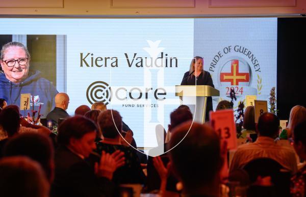 Pic supplied by Andrew Le Poidevin, 19-10-2024. The 2024 Guernsey Press Pride of Guernsey Awards night at St Pierre Park Hotel.
Teacher of the Year Award sponsored by Core Fund Services.
Winner Kiera Vaudin.