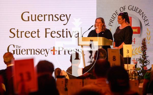 Pic supplied by Andrew Le Poidevin, 19-10-2024. The 2024 Guernsey Press Pride of Guernsey Awards night at St Pierre Park Hotel.
Arts Contribution Award sponsored by The Guernsey Press.
Winner Guernsey Street Festival.